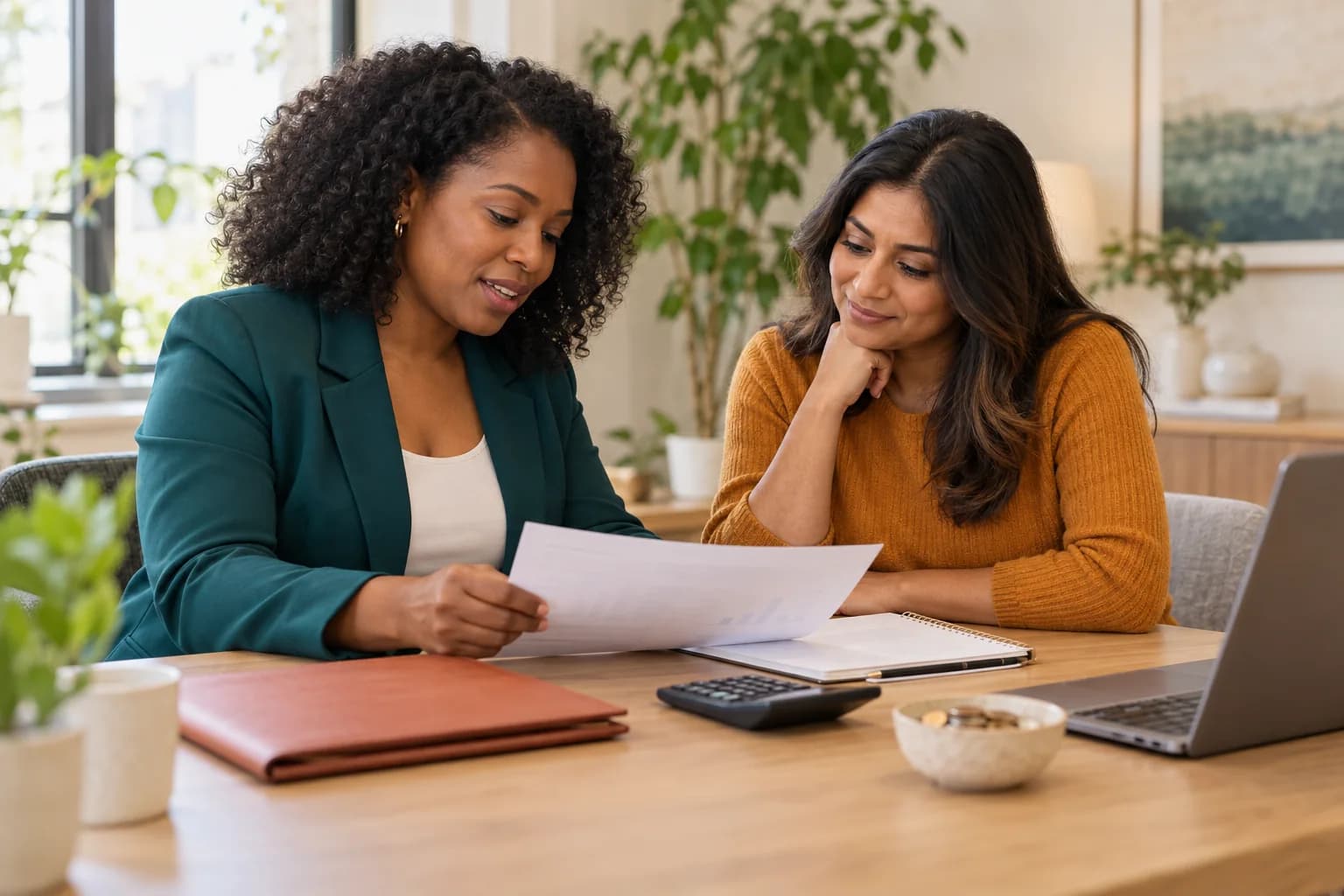 A woman and a financial professional reviewing a practical plan together.