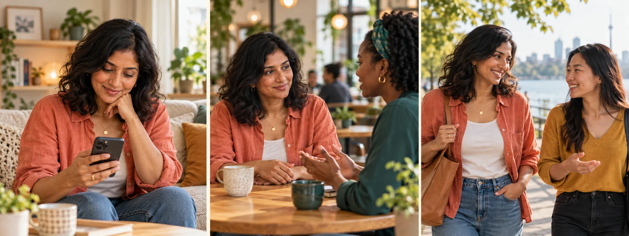 Three moments of finding support: exploring options, meeting a professional and moving forward.